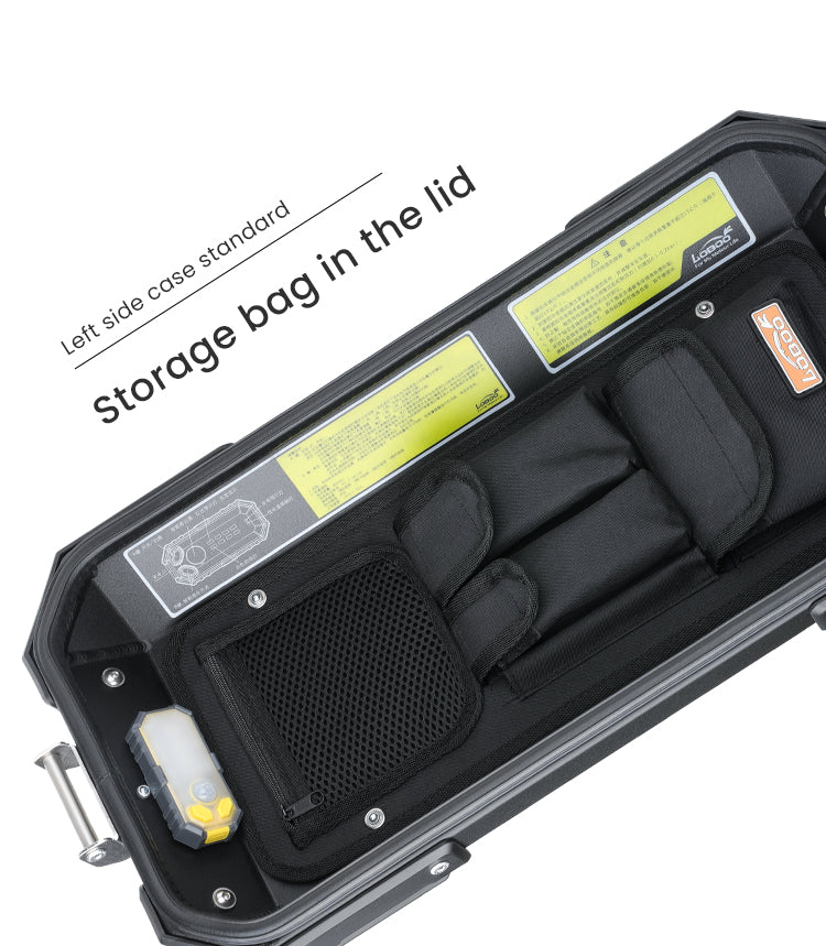 Pocket in the lid: left suitcase