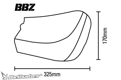 Disegno quotato del paramano Barkbusters BBZ in tessuto
