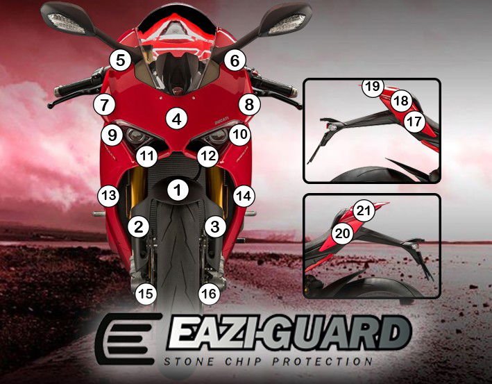 Pellicola protettiva carrozzeria Ducati Multistrada 1260 Pikes Peak 2018-2020