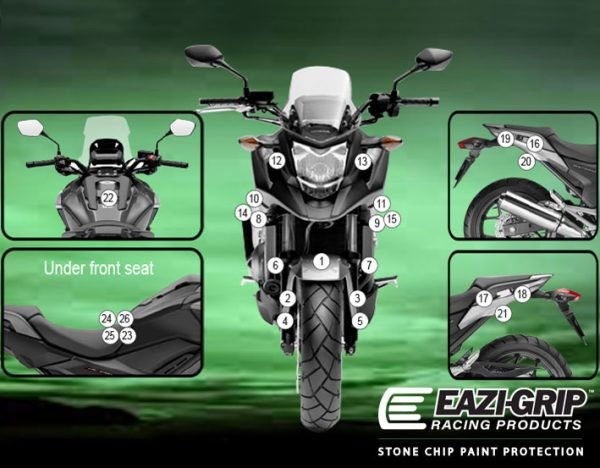 Pellicola adesiva moto NC750X 2016 - 2 | EZ - GUARDHON016A - 37311 - ENDURRAD