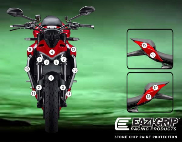 Pellicola protettiva carrozzeria Ducati Streetfighter V2 2021-2024