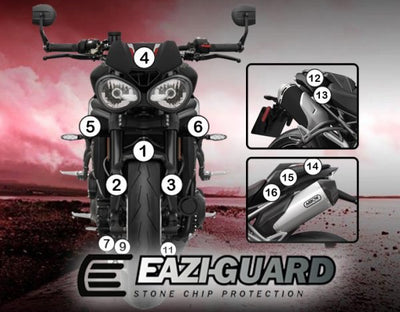Pellicola adesiva moto triumph 1050 speed triple 2016 - 2017 - ENDURRAD