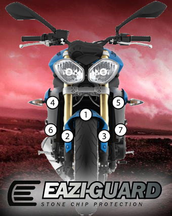 Pellicola adesiva per moto triumph 675 street triple 2013-2016