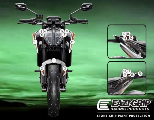 Pellicola adesiva per moto 890 DUKE | EZ - GUARDKTM006A - 37329 - ENDURRAD