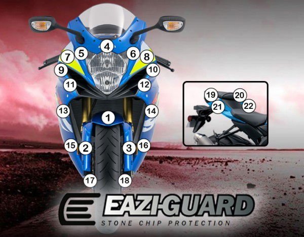 Pellicola adesiva per moto suzuki gsx - s1000f 2015 - 2017 - ENDURRAD