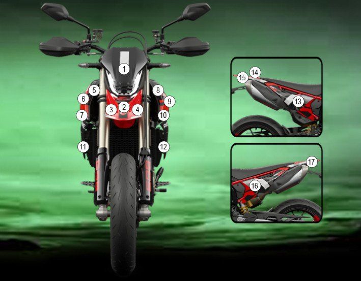 Pellicola protettiva carrozzeria Ducati Hypermotard 698 Mono 2024-2026