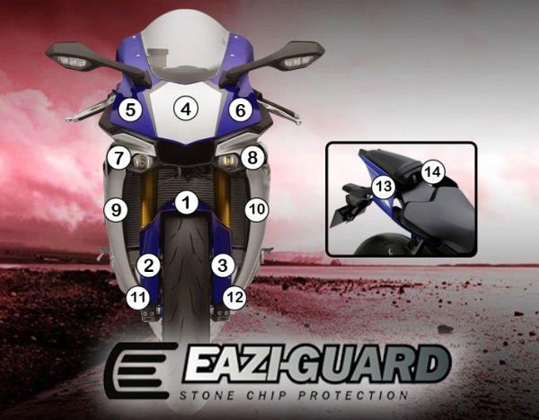 Pellicola moto yamaha yzf - r1 m 2015 - 2019 - ENDURRAD