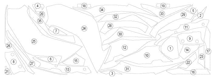 Pellicola protettiva per Kawasaki ZX - 6R 2023 - ENDURRAD