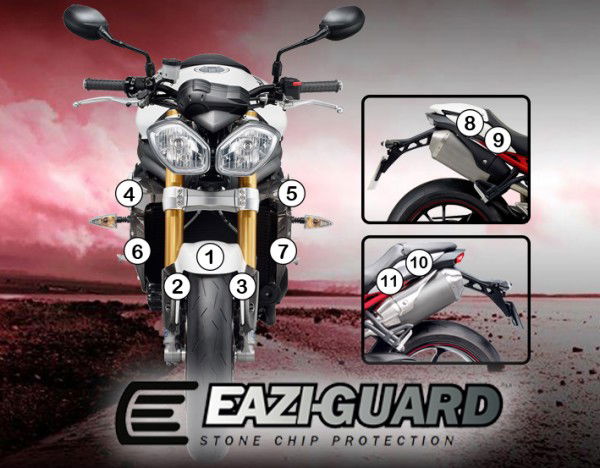 Pellicola moto triumph 1050 speed triple 2011-2015