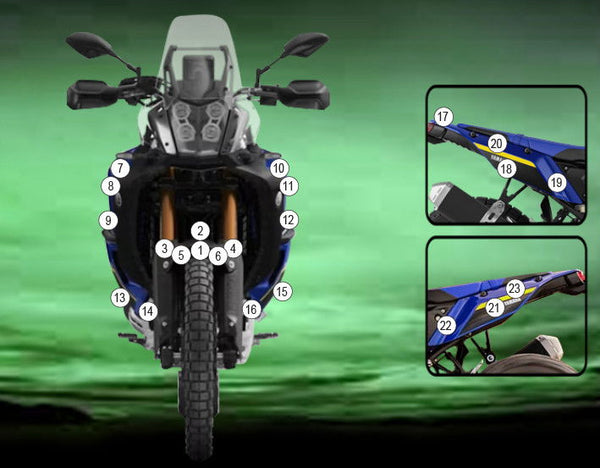 Bodywork protective film Yamaha Ténéré 700 World Raid 2022-2026