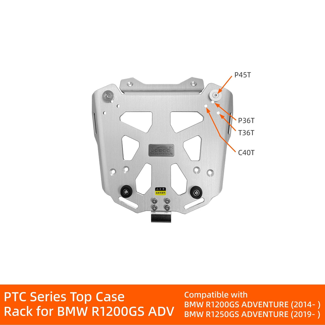 Piastra top case LOBOO JP072W per BMW R 1200 GS Adventure e R 1250 GS Adventure