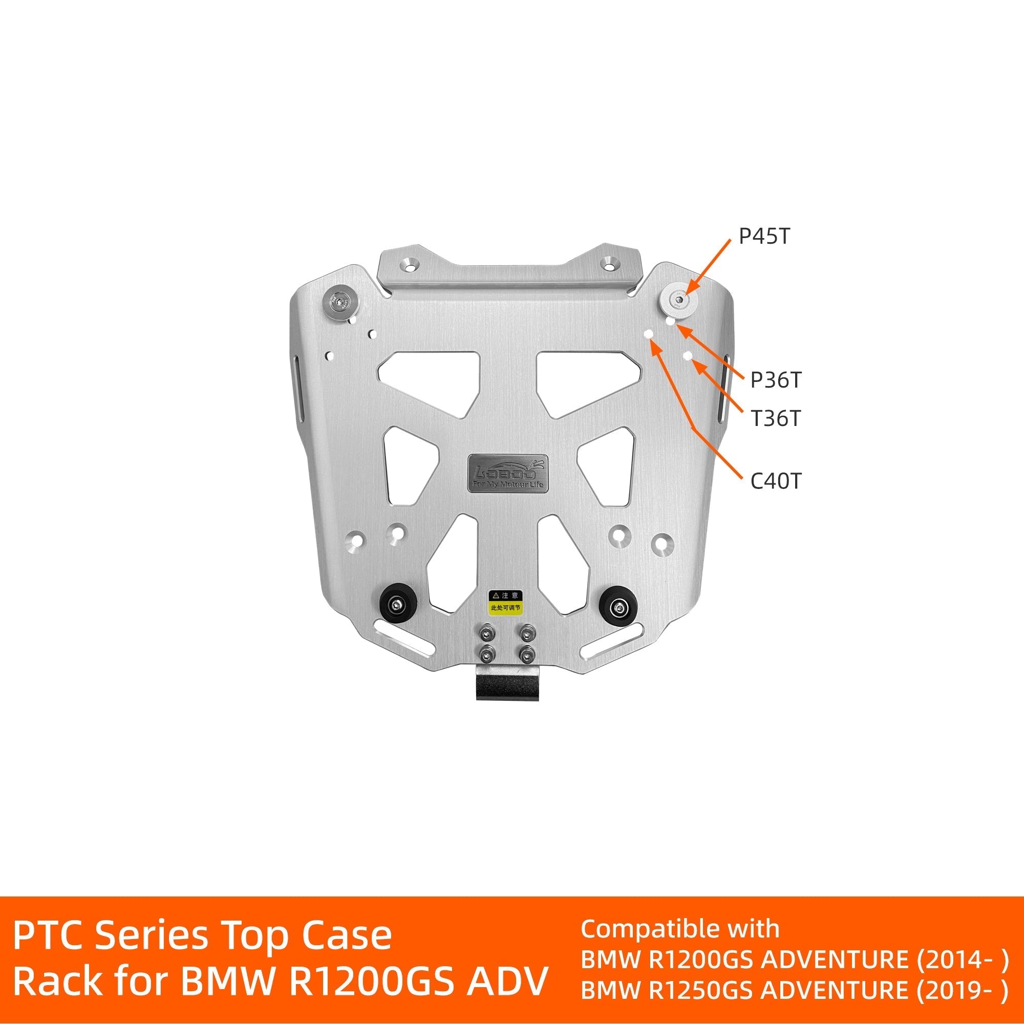 Piastra top case LOBOO JP072W per BMW R 1200 GS Adventure e R 1250 GS Adventure