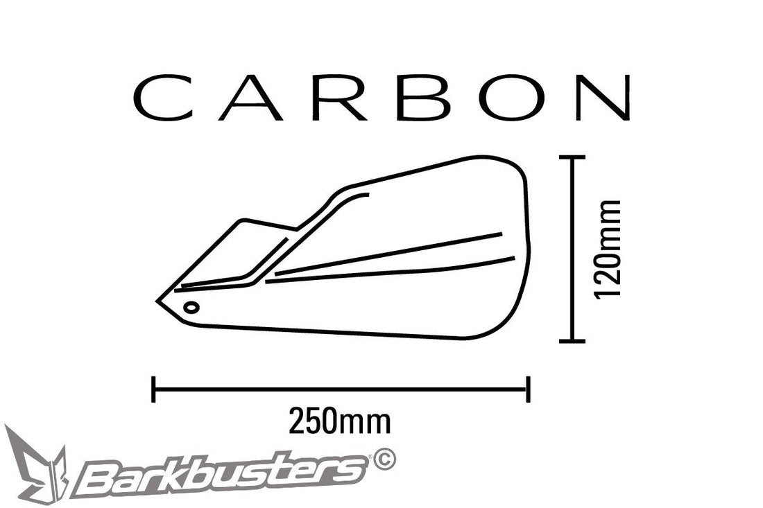 Disegno quotato della plastica paramano Barkbusters CARBON BCF-003