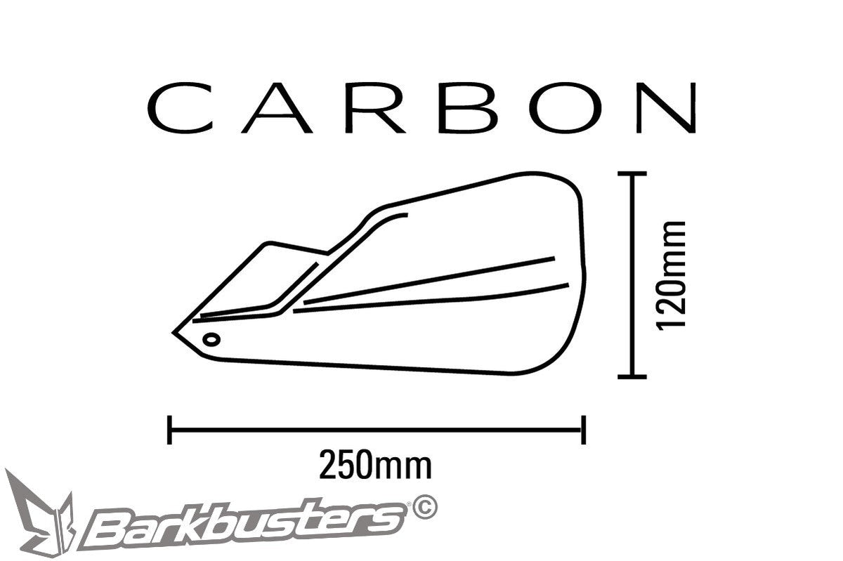 Disegno quotato della plastica paramano Barkbusters CARBON BCF-003