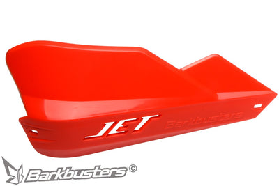 Plastica paramano Barkbusters JET-003 rossa, vista laterale esterna con il profilo compatto della serie JET