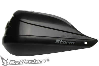 Plastica paramano Barkbusters STORM STM-003 nera, vista laterale esterna con logo Storm