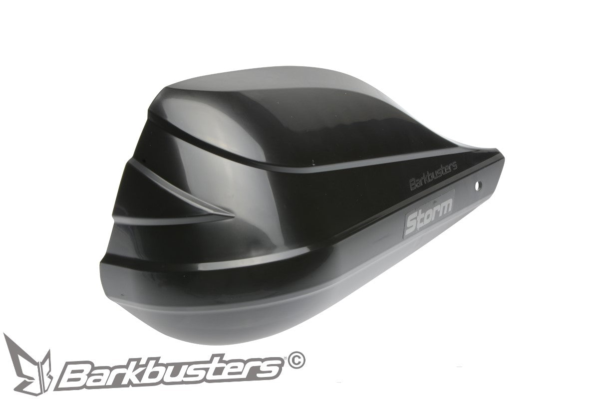 Plastiche paramani Barkbusters STORM STM-003 nere, coppia vista ravvicinata dall'alto