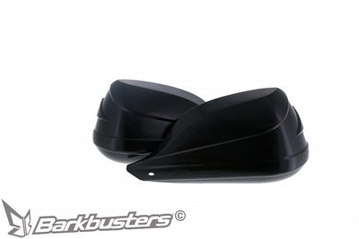 Plastiche paramani Barkbusters STORM STM-003 nere, coppia sovrapposta vista di tre quarti