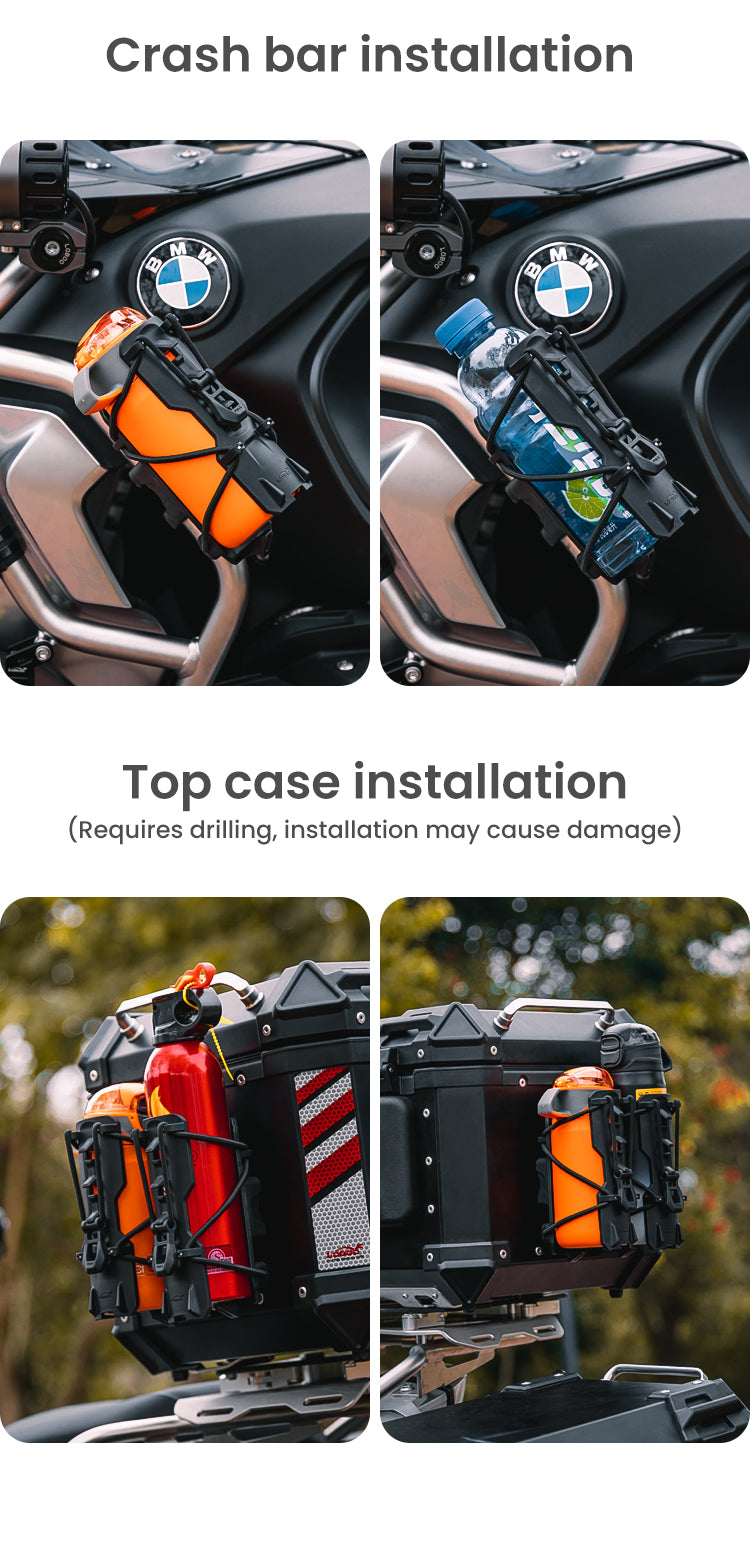 No-drill crash bars, top case with template