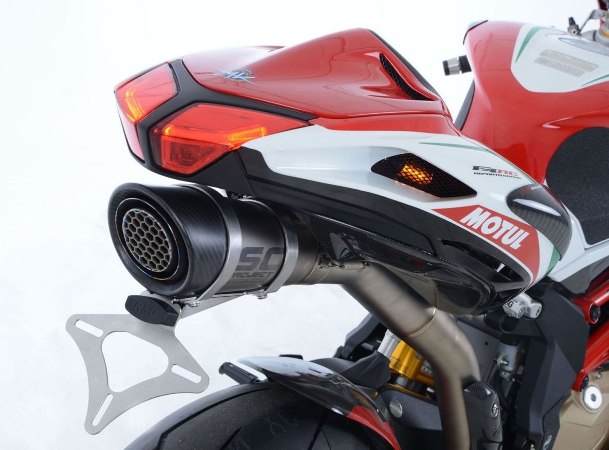 Portatarga Mv Agusta F4 Rc 17 Con Scarico Sc Project Alluminio Satinato 18451 Rg LP0228SS - ENDURRAD