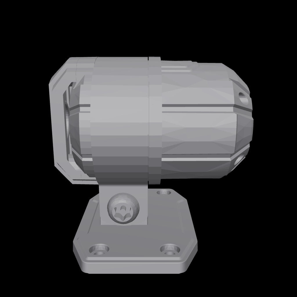 Modello 3D della telecamera moto JADO 1080p Sony Starvis con scocca in metallo e base di fissaggio