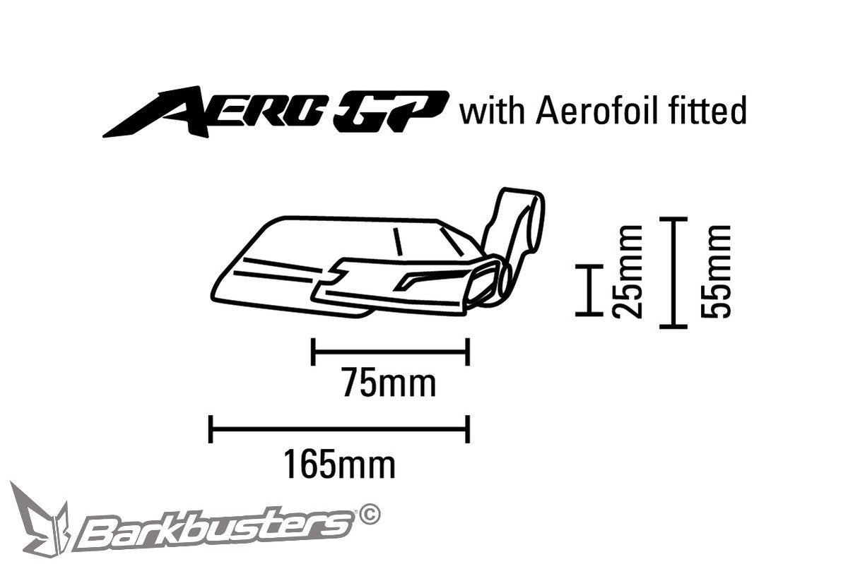 Disegno quotato della protezione leve Barkbusters Aero-GP AGP-001