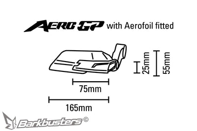 Disegno quotato della protezione leve Barkbusters Aero-GP AGP-001