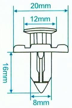 Rivetto a clip Japan style per carene, tipo 3 (10pz) - ENDURRAD