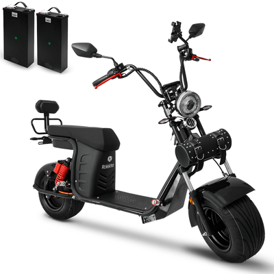 Rolektro E-Chopper 45 con le due batterie al litio della variante da 110 km di autonomia