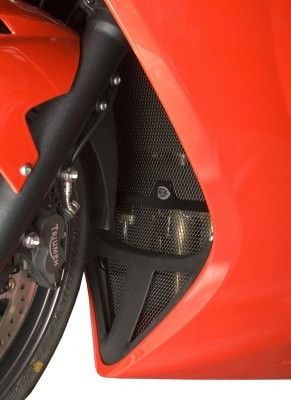 Set retina protezione radiatore e radiatore olio, con griglia downpipe, Triumph 1050 Sprint GT, 1050 Sprint ST '10 - ENDURRAD