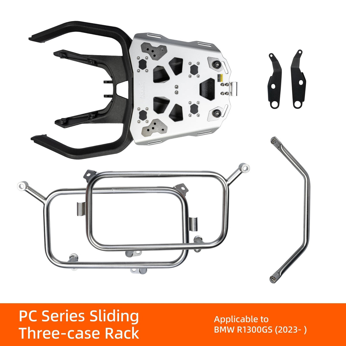 Sistema a tre valigie con portapacchi scorrevole JST131WC sulla BMW R 1300 GS