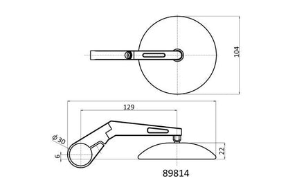 Specchietti manubrio lunghi, ABS + alluminio, | 89814 - r27637 - ENDURRAD