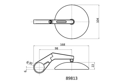Specchietti manubrio moto corti, ABS + allumi | 89813 - r27636 - ENDURRAD