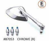 Specchietto alluminio CNC "D - MIRROR" cromato, | 87053 - r1826 - ENDURRAD