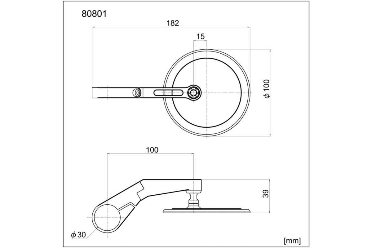 Specchietto alluminio D - MIRROR - 17, VF3/BAREND | 80801 - r29281 - ENDURRAD