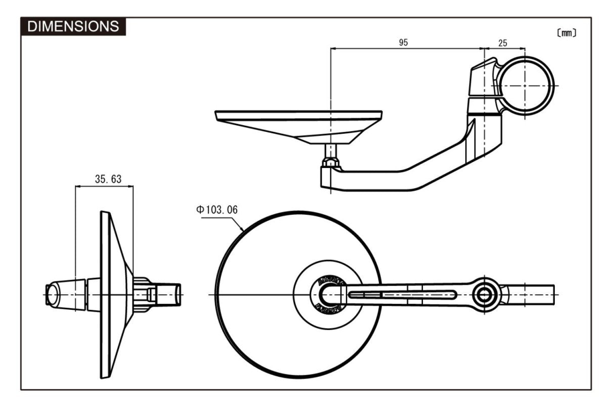 Specchietto bar - end a manubrio in alluminio D | 89428 - r25992 - ENDURRAD