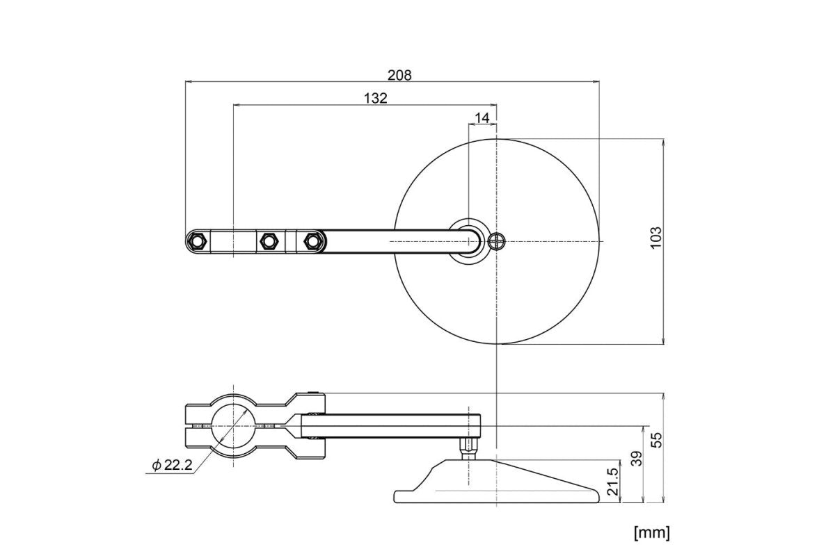 Specchietto con collarino in ABS E - MARKED | 80917 - r29257 - ENDURRAD