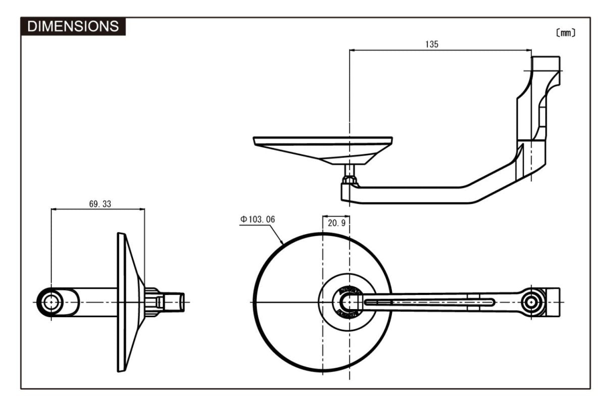 Specchietto in alluminio ROD, E - MARKED | 89429 - r25993 - ENDURRAD