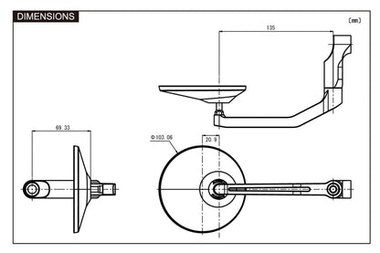 Specchietto in alluminio ROD, E - MARKED | 89429 - r25993 - ENDURRAD