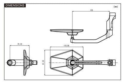 Specchietto in alluminio ROD, E - MARKED | 89431 - r25995 - ENDURRAD