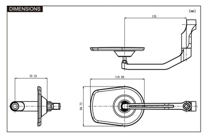 Specchietto in alluminio ROD, E - MARKED | 89475 - r25998 - ENDURRAD