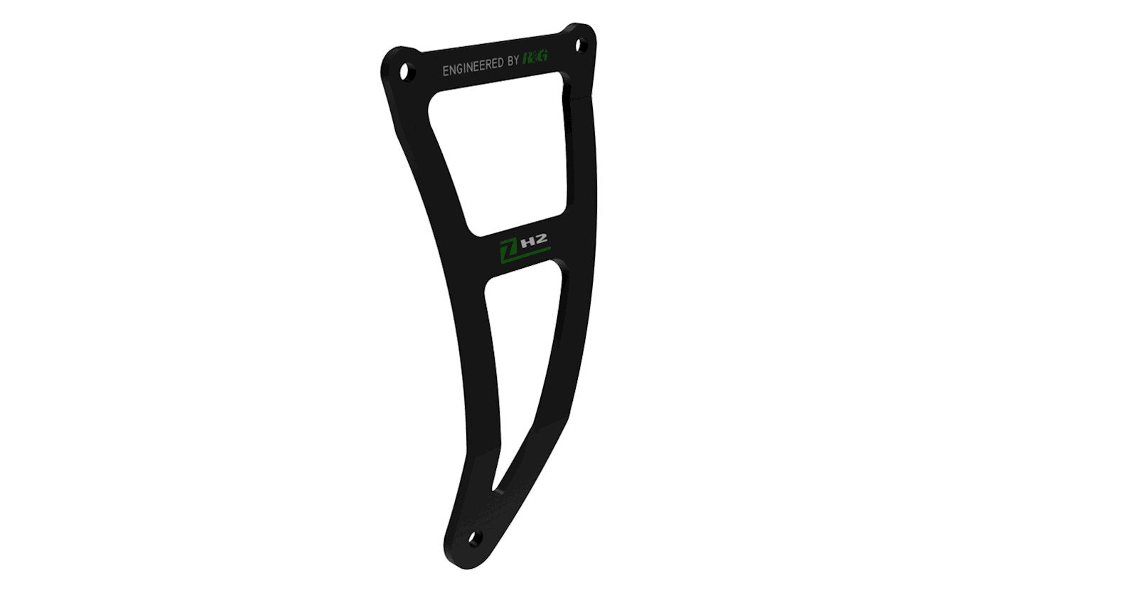 Staffa supporto scarico + piastra fori pedane posteriori, nera DX, Kawasaki Z H2 '20-
