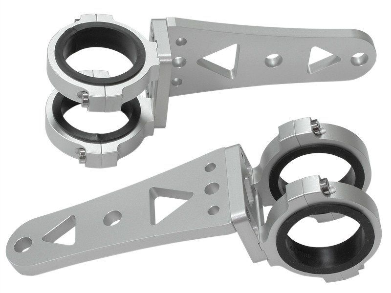 Staffe in alluminio per fanale moto con diametro 43-48 mm.