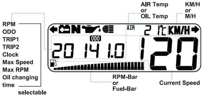 Strumentazione multi - funzione mod.ASURA, cromato, E - MARKED - ENDURRAD