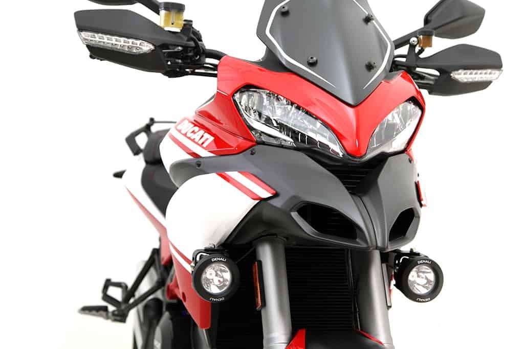 Supporti faretti DENALI montati sulla Ducati Multistrada 1200