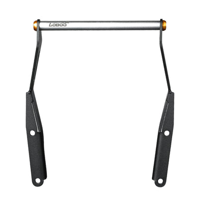 Supporto navigatore CFMOTO 800MT visto di fronte, traversa da 150 mm fra le due staffe