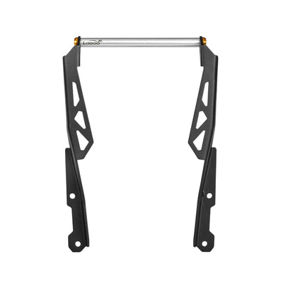 Le due staffe laterali del supporto navigatore CFMOTO 800MT viste dall'alto
