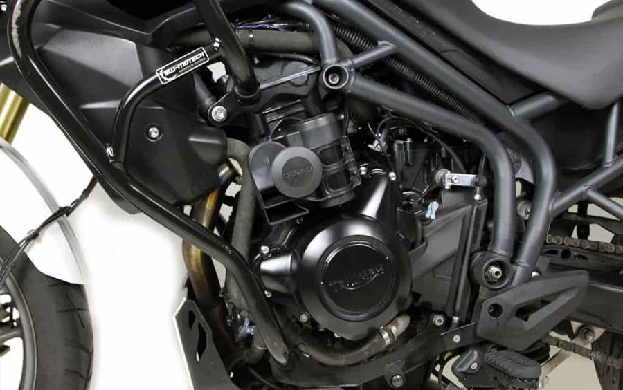 Supporto per clacson SoundBomb DENALI HMT1110300 montato sulla Triumph Tiger 800