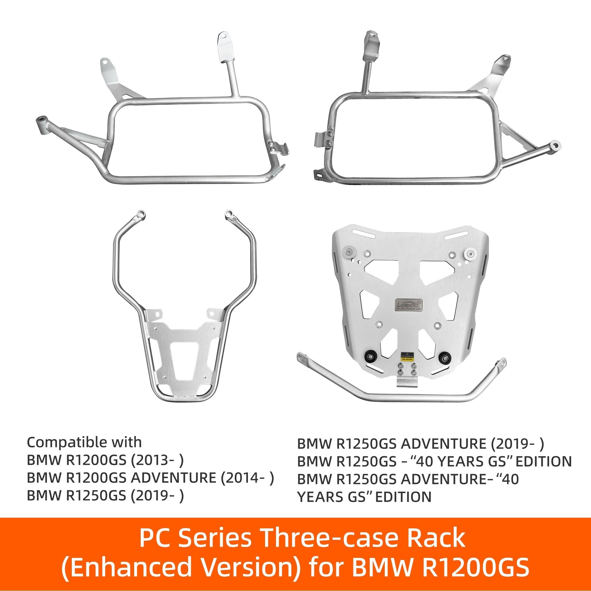 Sistema portapacchi LOBOO versione potenziata per BMW R 1200 e R 1250 GS