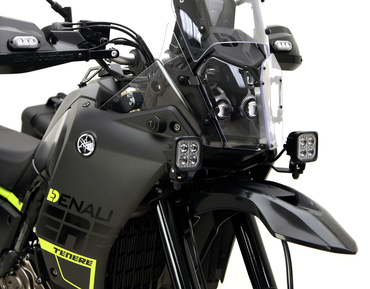 Dettaglio del supporto faretti DENALI sulla Ténéré 700